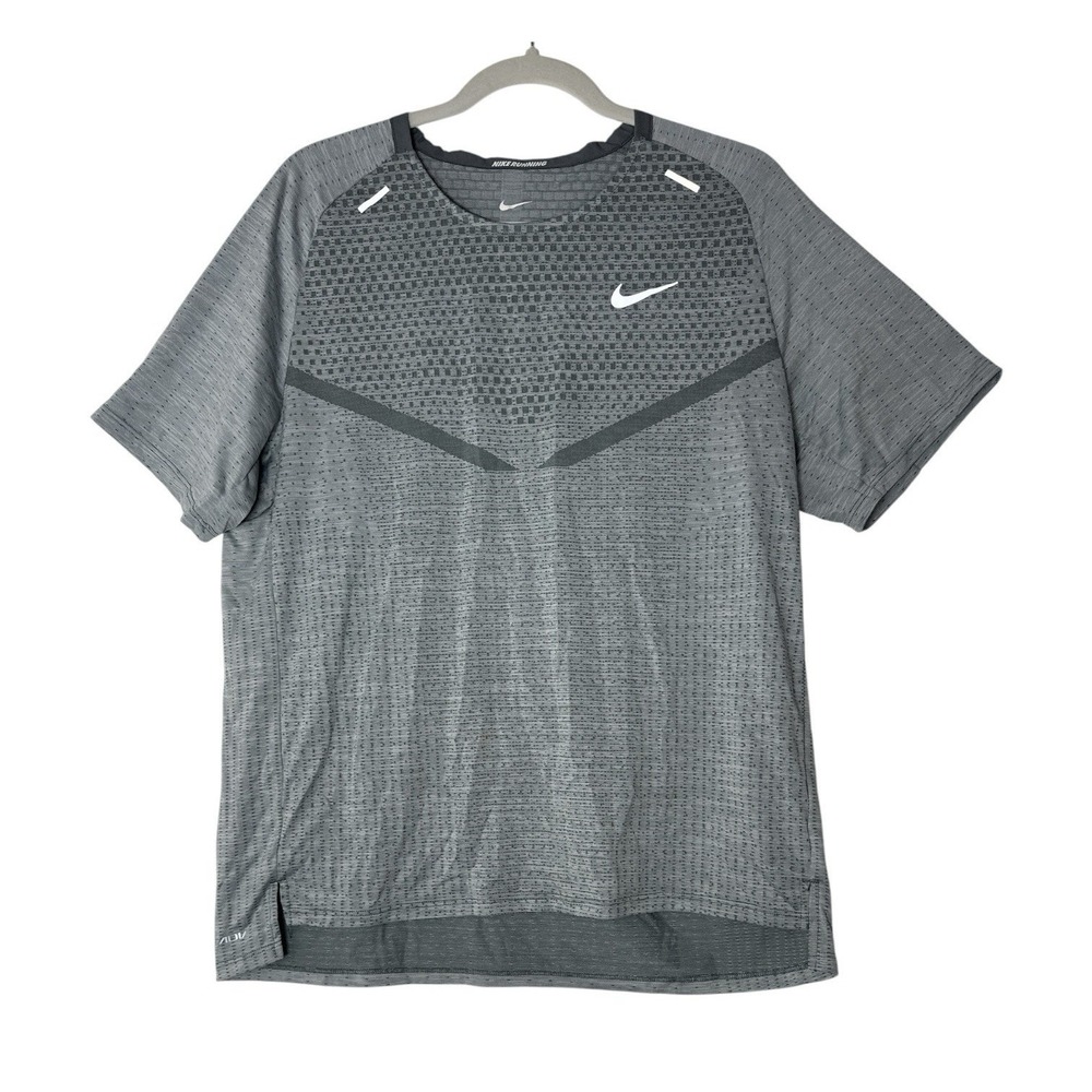 Nike Shirt Mens Large Grey Dri Fit ADV Techknit Ultra Top Running Gym Training